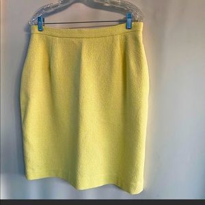 Terry Designer Pencil Skirt: Lemon Yellow Boucle 12